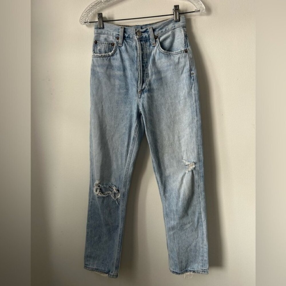 Agolde Riley High Rise Straight Leg Jeans